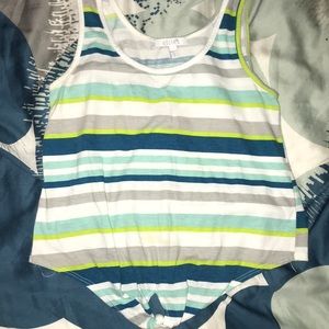 Stripped tie tank top